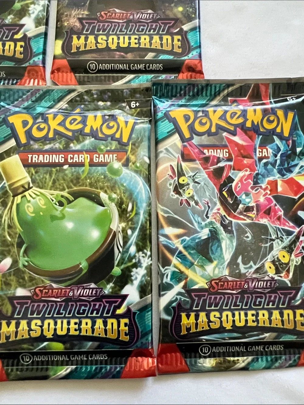 Pokemon Twilight Masquerade Booster Packs - Green/Black/Red/Blue